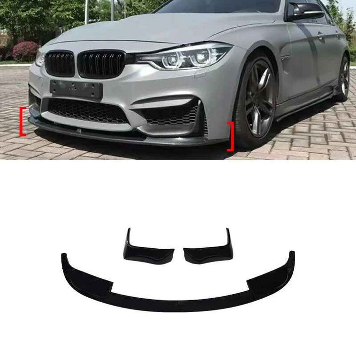 Car Craft Compatible With Bmw 3 Series F30 Converted TO F80 2012-2018 M Sport M3 M4 Front Bumper Lip Splitter Skirts Carbon Fiber Look CC-7262 - CAR CRAFT INDIA