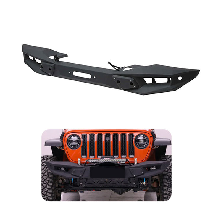 4x4 Accessories 2/4 Doors Off-road Steel Black Sport Bull Bar Front Bumper for Jeep Wrangler JL JT 2018+