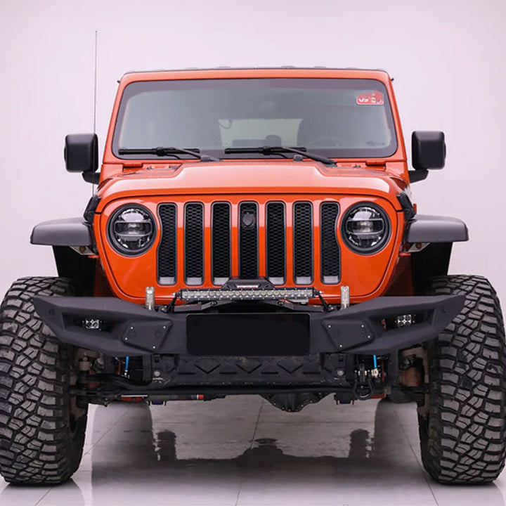 4x4 Accessories 2/4 Doors Off-road Steel Black Sport Bull Bar Front Bumper for Jeep Wrangler JL JT 2018+