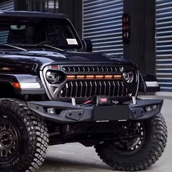 4x4 Accessories 2/4 Doors Off-road Steel Black Sport Bull Bar Front Bumper for Jeep Wrangler JL JT 2018+