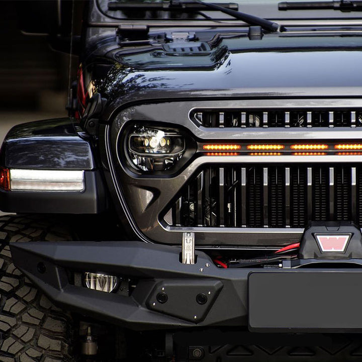 4x4 Accessories 2/4 Doors Off-road Steel Black Sport Bull Bar Front Bumper for Jeep Wrangler JL JT 2018+