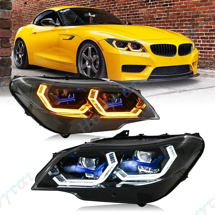 Pair LED Headlights For 2009 2010 2011 -2016 BMW Z4 E89 Convertible Headlamps Front Lights Turn Signal DRL Head Lamp Assembly