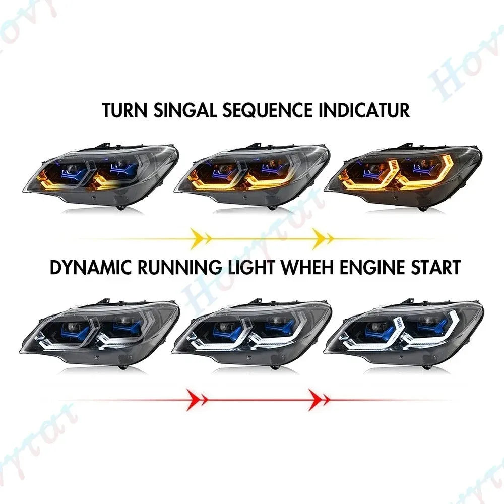 Pair LED Headlights For 2009 2010 2011 -2016 BMW Z4 E89 Convertible Headlamps Front Lights Turn Signal DRL Head Lamp Assembly