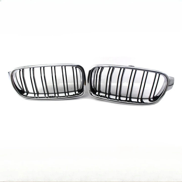 Car Craft Front Bumper Grill Compatible With Bmw 3 Series F30 2012-2018 Front Bumper Grill Chrome And Black CC-1546