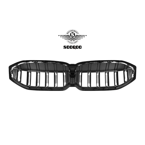 Dry Carbon Fiber Black Double Slats Front Bumper Kidney Grille Mesh Grill for BMW 3 Series G20 G28 LCI 2023+