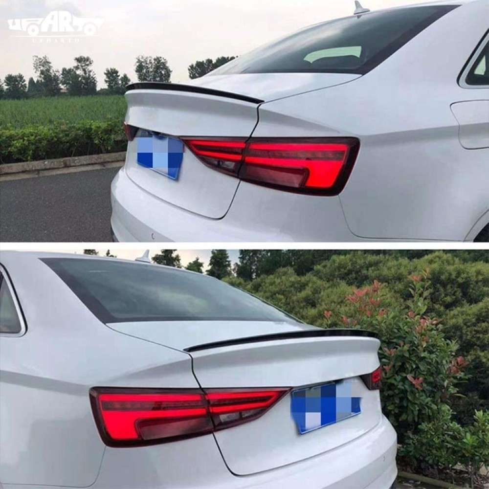 Car Craft Compatible With Audi A3 S3 2014-2020 Rear Trunk Wing Boot Spoiler Lip Splitter Skirt Ar-audi-002 Gb Glossy Black - CAR CRAFT INDIA