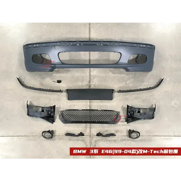 E46 MT Style M-Tech Front Bumper Car Exterior Front Bumper Body Kits for BMW 3 Series E46 1999-2004