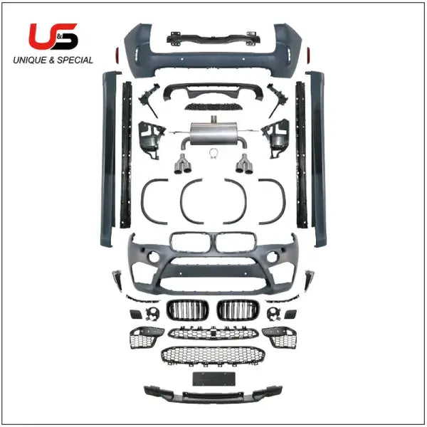 Use for F16(13-19Style) Upgradev to X6M Bodykit Front Bumper Side Skirts Exhaust Pipe Grille Rear Diffuser