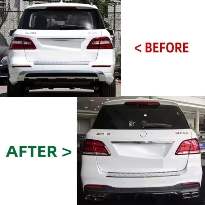 Car Craft Compatible With Mercedes Benz Ml W166 2012-2016 To Gle w166 2016-2019 Amg63 Upgrade Facelift Conversion Bodykit Bumper Hood Headlight Taillight