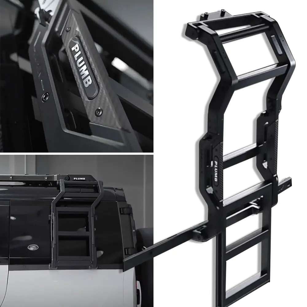 Car Craft Compatible With Range Land Rover Defender 2020-2025 110 130 Plumb M-one Side Climbers Ladder Plumb-009 - CAR CRAFT INDIA