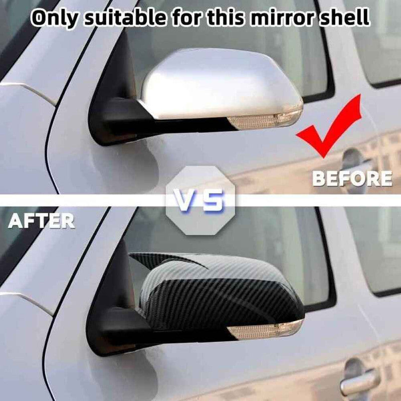 Car Craft Compatible With Skoda Octavia Laura 2005-2013 Side Rear View Case Wing Cap Shell Housing Mirror Covers 3m Tape Pasting Style Gloosy Black