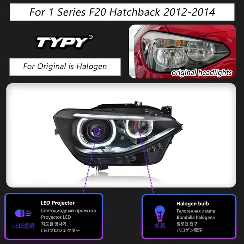 Car for BMW 1 Series F20 Headlight 2012-2015 Upgrade Modified to New DRL Dynamic Turn Signal LED Headlight