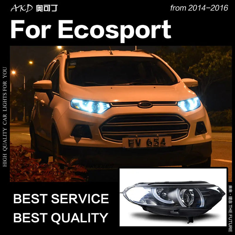 Ford Ecosport Headlight 2014 Brand Sonar LED Headlight DRL Hid Head Lamp Angel Eye Bi Xenon Beam