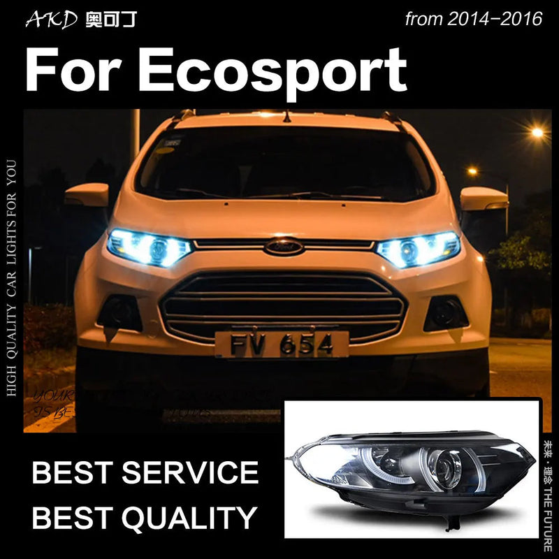 Ford Ecosport Headlight 2014 Brand Sonar LED Headlight DRL Hid Head Lamp Angel Eye Bi Xenon Beam