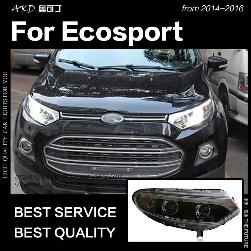 Ford Ecosport Headlight 2014 up Ecosport LED Headlight DRL Hid Head Lamp Angel Eye Bi Xenon Beam