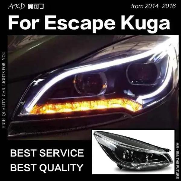 Ford Escape Kuga 2014-2016 LED Headlight DRL Hid Head lamp