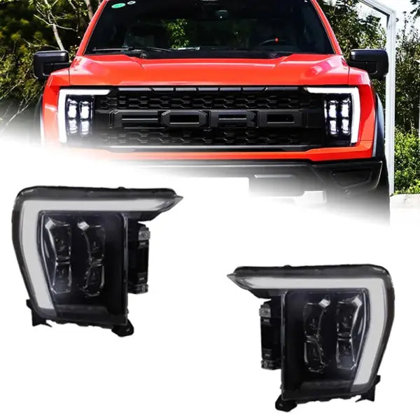 Ford F-150 Raptor LED Headlight 2021-2023 Headlights F150 DRL Turn Signal High Bea Bi Xenon Beam