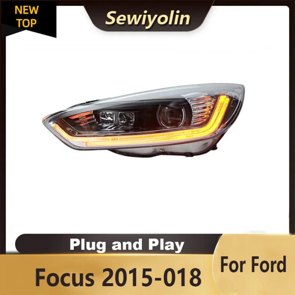 For Ford Focus 2015-018 Car Headlight Assembly LED Lights Lamp DRL Signal Plug and Play Daytime Running