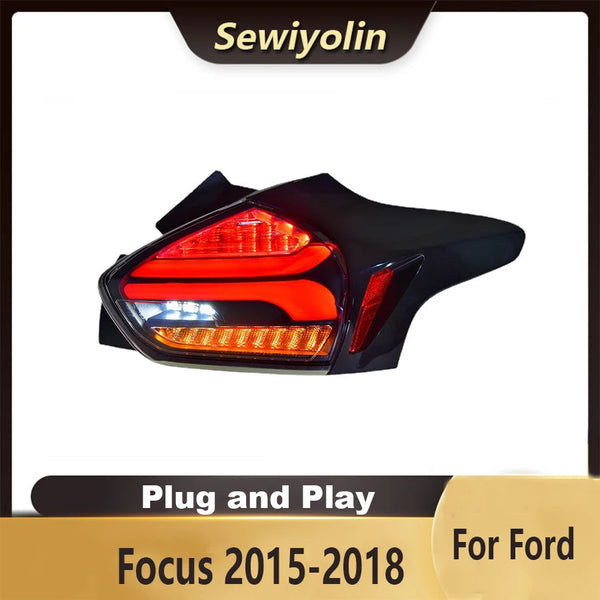 For Ford Focus 2015-2018 Car Animation LED Trailer Lights Tail Lamp Rear DRL Signal Automotive Plug and Play