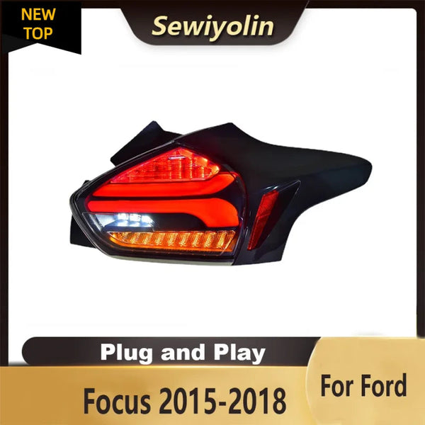 For Ford Focus 2015-2018 Car Animation LED Trailer Lights Tail Lamp Rear DRL Signal Automotive Plug and Play