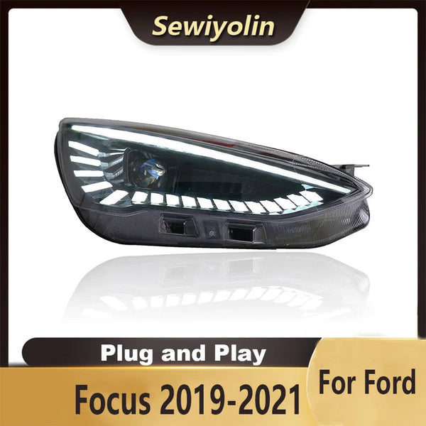For Ford Focus 2019-2021 Car Headlight Assembly LED Lights Lamp DRL Signal Plug and Play Daytime Running