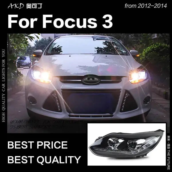 Ford Focus Headlight 2012-2014 Focus LED DRL D2H Hid Option