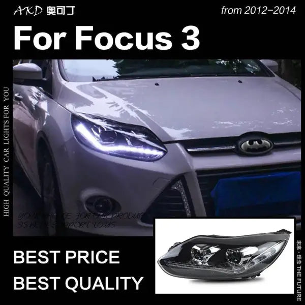 Ford Focus Headlight 2012-2014 Focus LED DRL D2H Hid Option