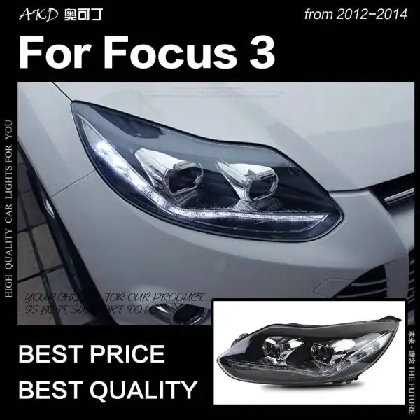 Ford Focus Headlight 2012-2014 Focus LED DRL D2H Hid Option