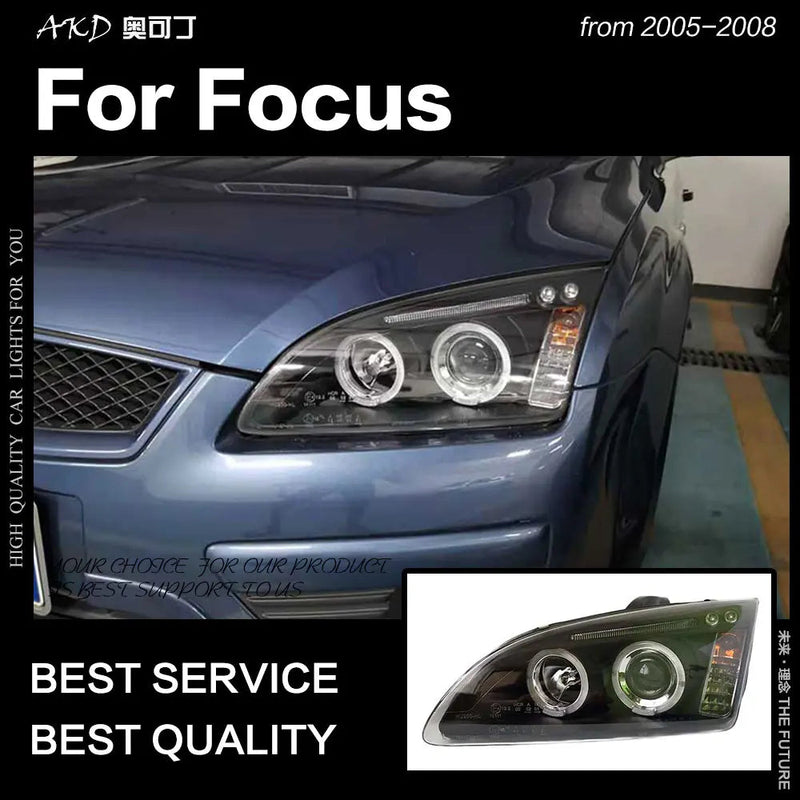 Ford Focus Headlights 2005-2008 Focus LED Headlight Led Drl Angel Eye Hid Bi Xenon