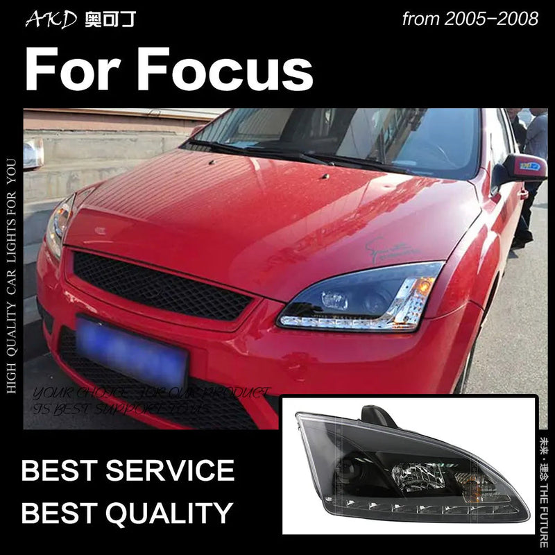 Ford Focus Headlights 2005-2008 Focus LED Headlight Led Drl Angel Eye Hid Bi Xenon
