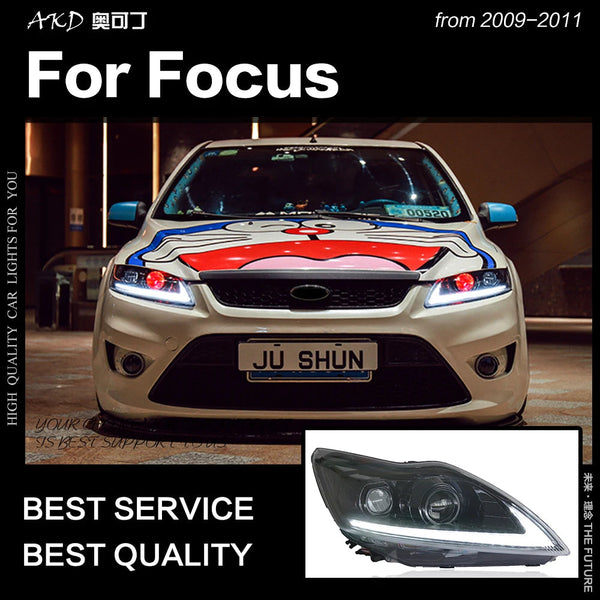 Ford Focus Headlights 2009-2011 Focus 2 LED Headlight Dynamic Signal Led Drl Hid Bi Xenon