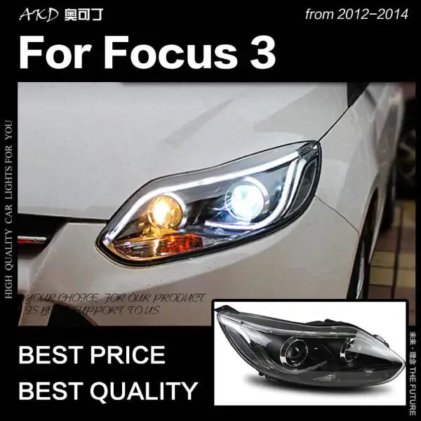 Ford Focus Headlights 2012-2014 Focus 3 LED Headlight DRL