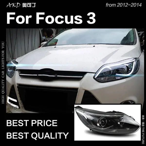 Ford Focus Headlights 2012-2014 Focus 3 LED Headlight DRL