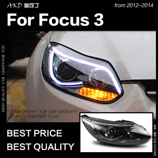 Ford Focus Headlights 2012-2014 Focus 3 LED Headlight DRL