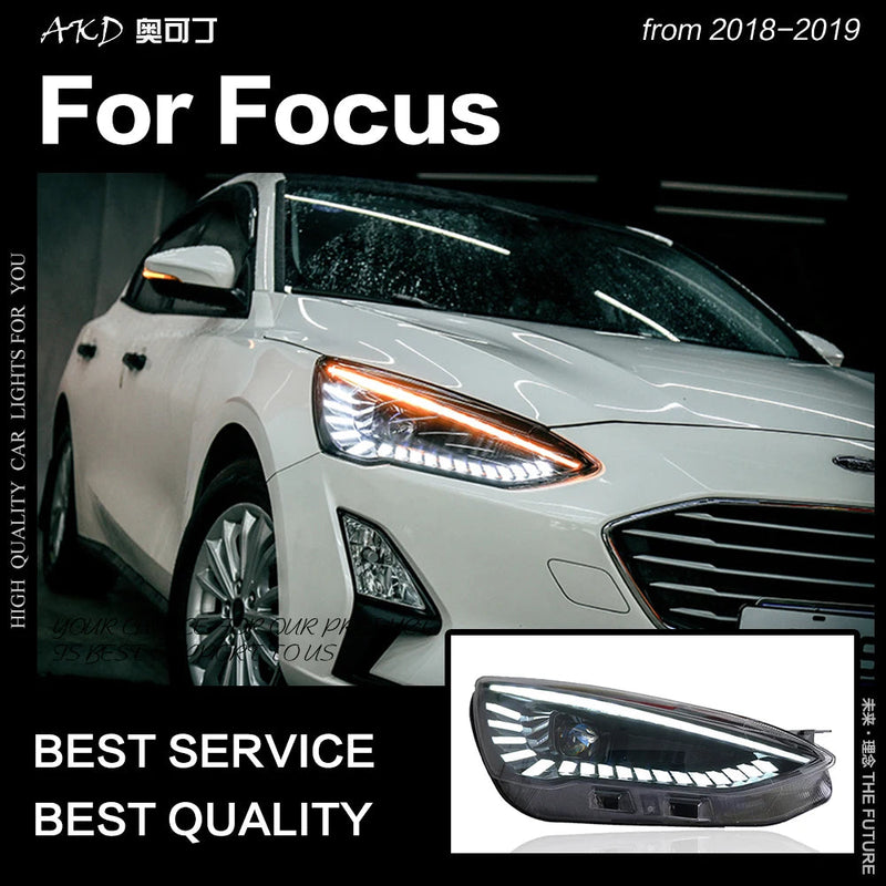 Ford Focus Headlights 2018-2019 New Focus LED Headlight Dynamic Signal Led Drl Hid Bi Xenon