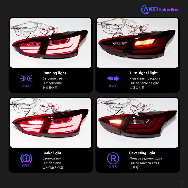 Ford Focus Tail Lights 2012-2014 Focus 3 Sedan LED Tail Lamp LED DRL Signal Brake Reverse
