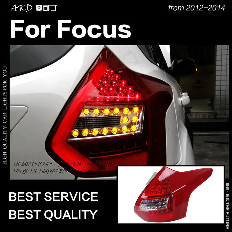 Ford Focus Tail Lights 2012-2014 Focus Hatchback LED Tail Lamp LED DRL Signal Brake Reverse