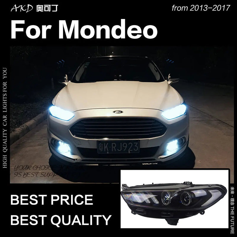 Ford Fusion Headlight 2013-2017 Mondeo DRL Mustang Design Hid Dynamic Signal Bi Xenon LED Beam