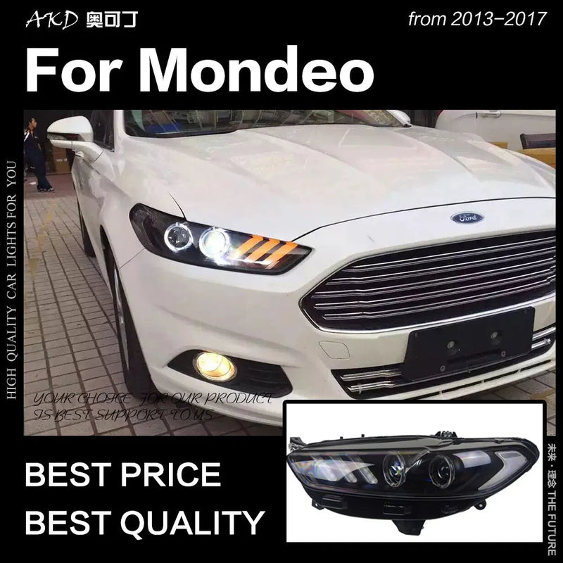 Ford Fusion Headlight 2013-2017 Mondeo DRL Mustang Design Hid Dynamic Signal Bi Xenon LED Beam