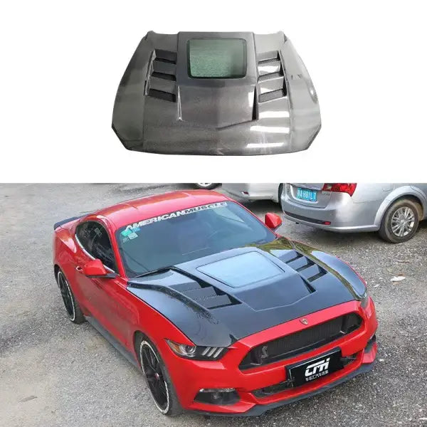 FORD MUSTANG CARBON FIBER HOOD BONNOT ENGINE HOOD COVER