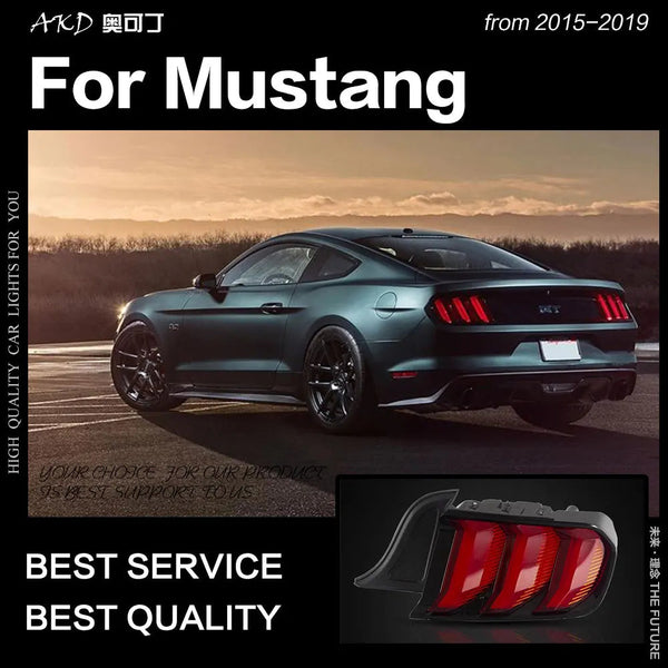 Ford Mustang Tail Lights 2015-2019 Dynamic Signal Tail Lamp LED Tail Light DRL Brake Reverse