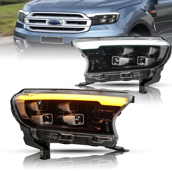 Ford Ranger Headlight 2016-2017 Everest LED Head Lamp H7 D2H Hid Option Angel Eye Bi Xenon Beam