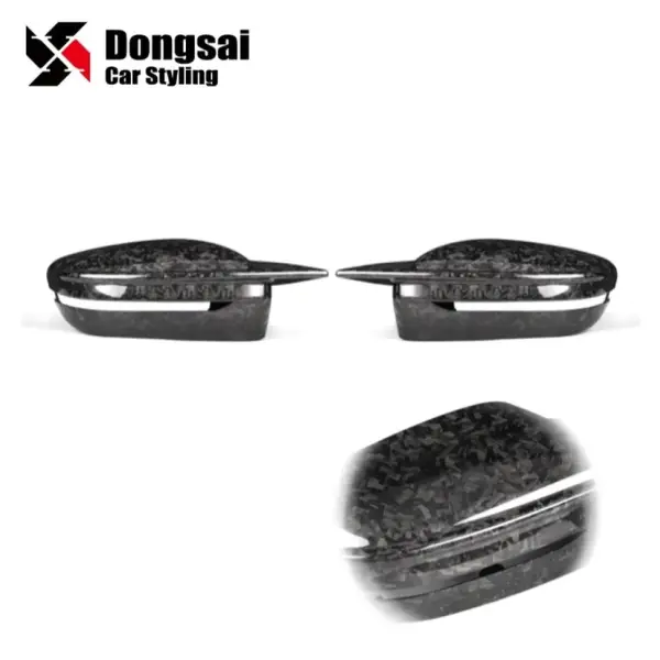 Forge Style Dry Carbon Fiber RHD Side View Mirror Covers Caps  3 Series G20 G22 G23 G26 G28