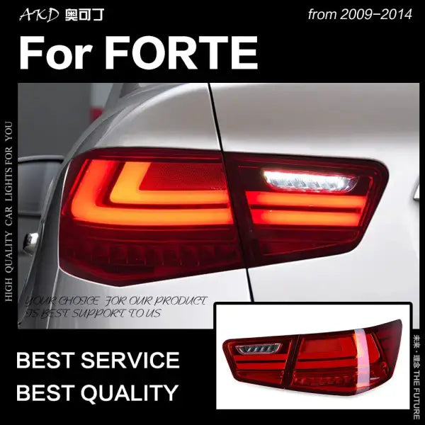 Kia Forte Tail Lights 2009-2014 Cerato LED Tail Lamp LED DRL Brake Dynamic Signal Reverse