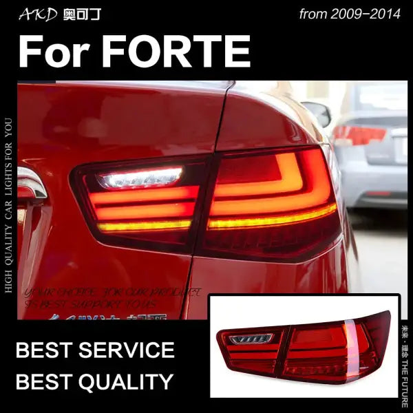 Kia Forte Tail Lights 2009-2014 Cerato LED Tail Lamp LED DRL Brake Dynamic Signal Reverse