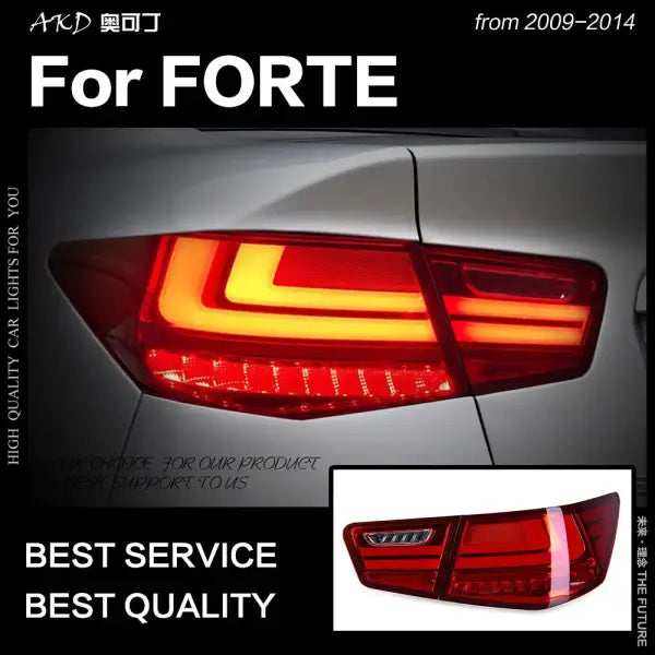 Kia Forte Tail Lights 2009-2014 Cerato LED Tail Lamp LED DRL Brake Dynamic Signal Reverse