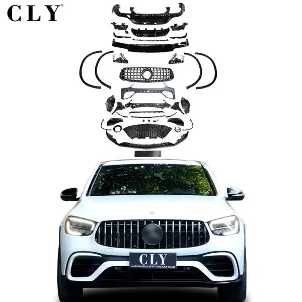 Front Car Bumpers for Benz GLC Coupe C253 X253 Upgrade GLC63S AMG GT Grille Front Rear Wheel Arch Diffuser Tips Bodykits