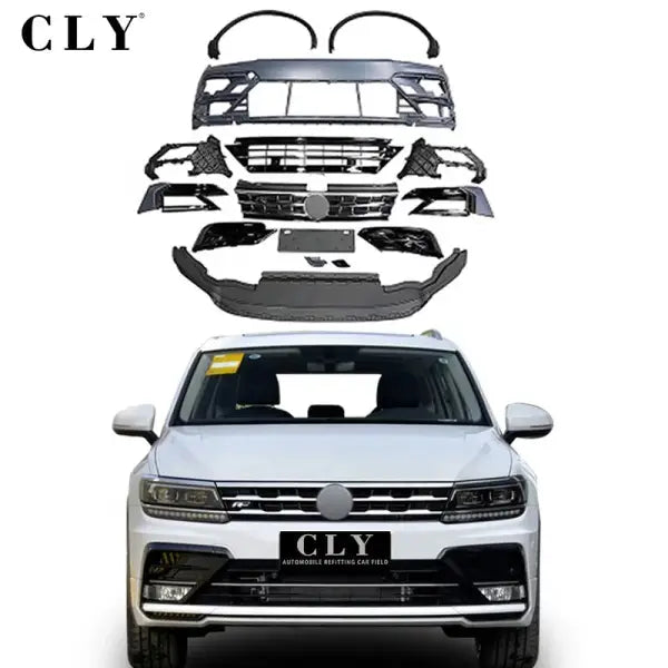 Front Car Bumpers for Volkswagen Tiguan Change to R-Line Body Kits Grill Front Wheel Arch