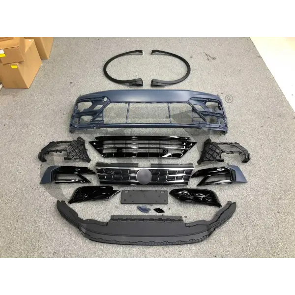 Front Car Bumpers for Volkswagen Tiguan Change to R-Line Body Kits Grill Front Wheel Arch