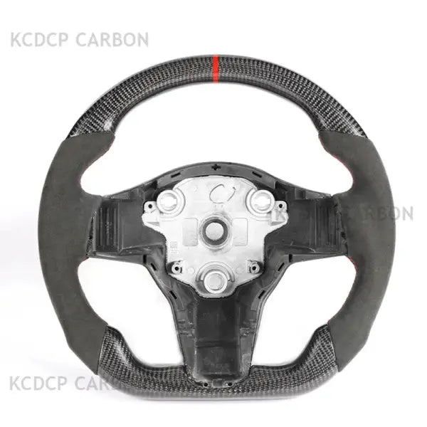 Full Leather Yoke Steering Wheel for Tesla Model 3 Model Y X S 2017 2018 2019 2020 2021 2022 Custom Carbon Steering Wheel